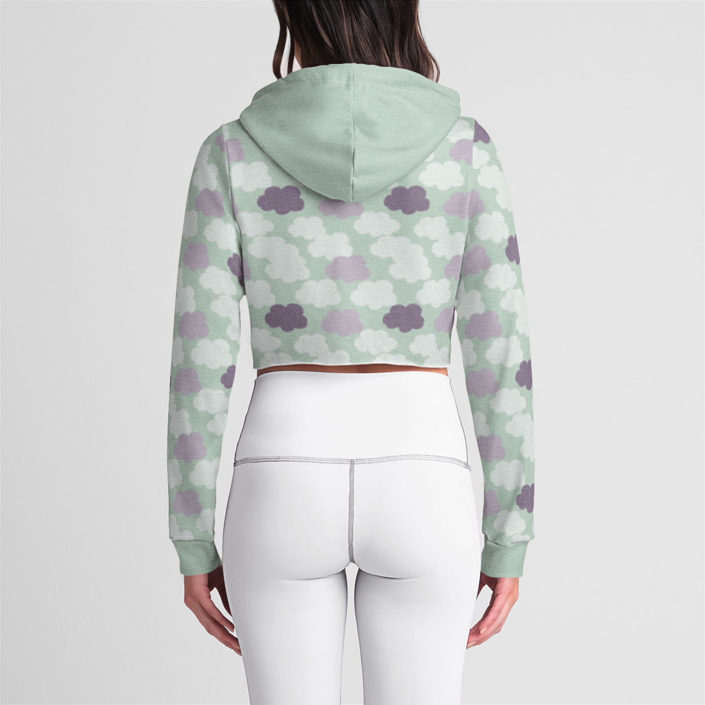 CROP HOODIE CLOUD CANDY GREEN