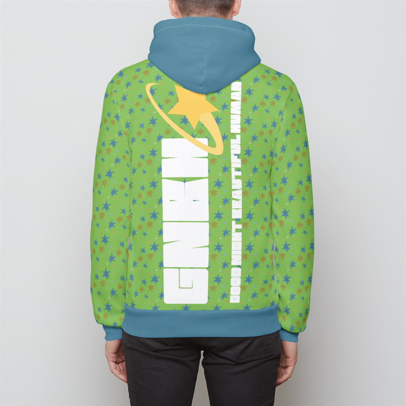 RELAXED ZIP UP HOODIE STAR TRIPPER TEAL