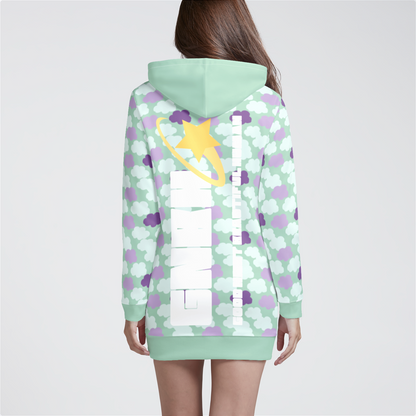 HOODIE DRESS CLOUD CANDY GREEN