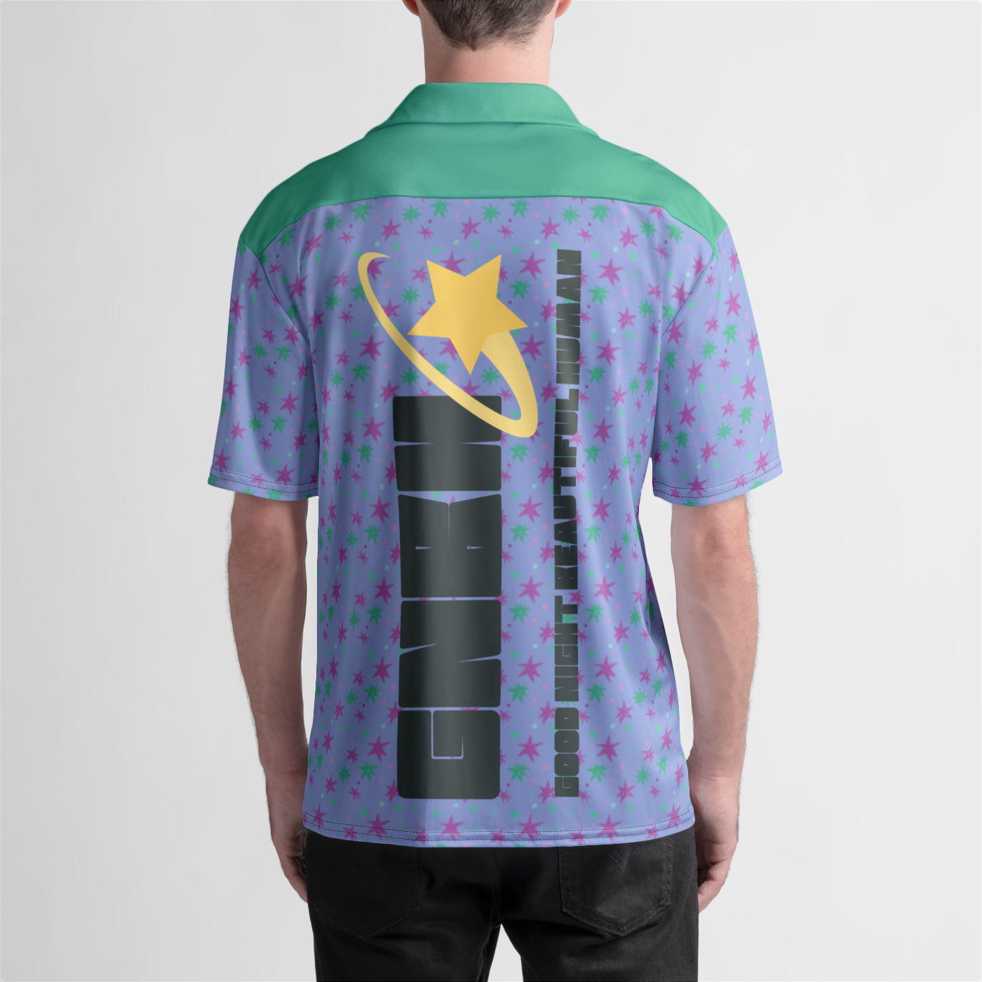 BUTTON UP SHIRT STAR TRIPPER AQUA