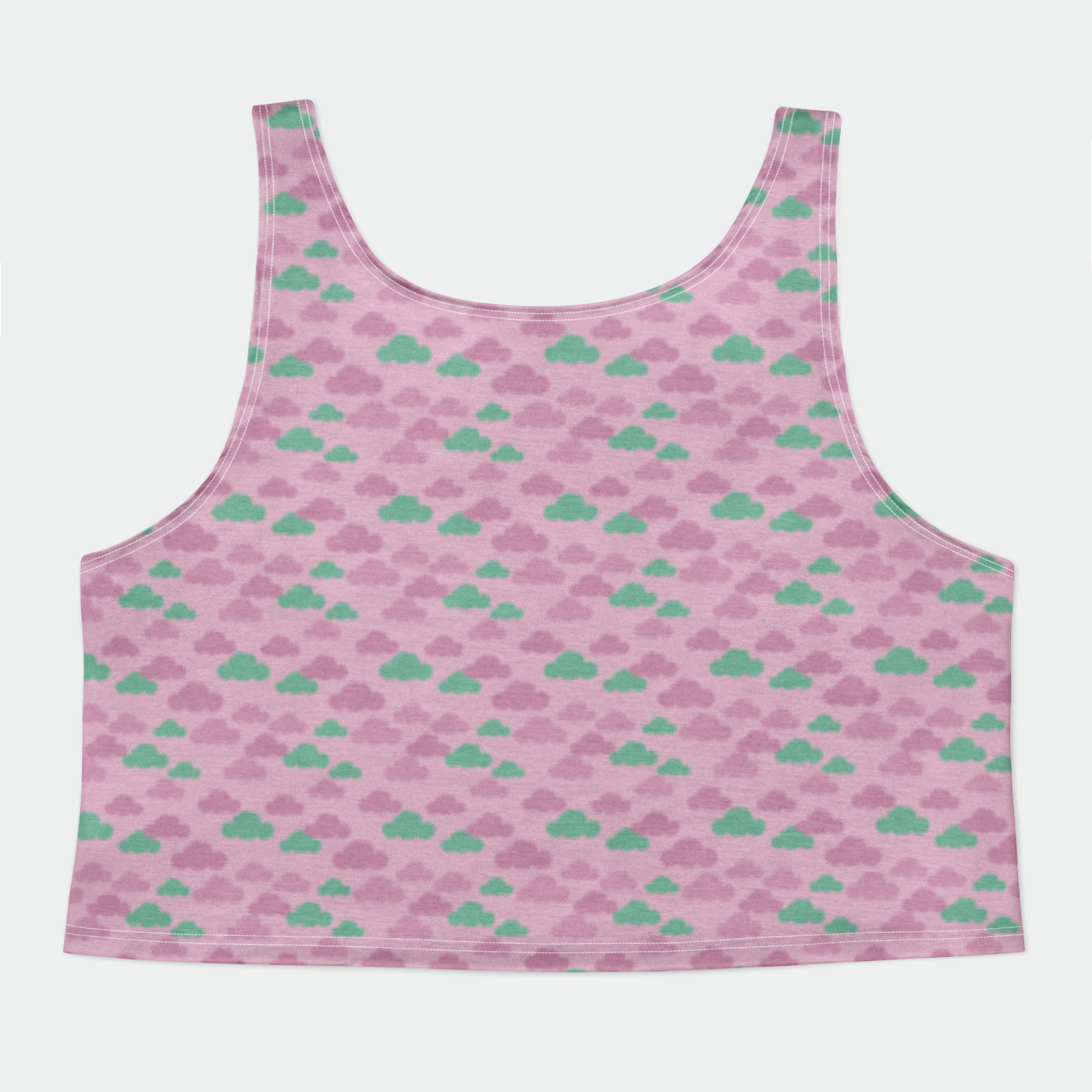 CROP TANK TOP CLOUD GEMS GREEN