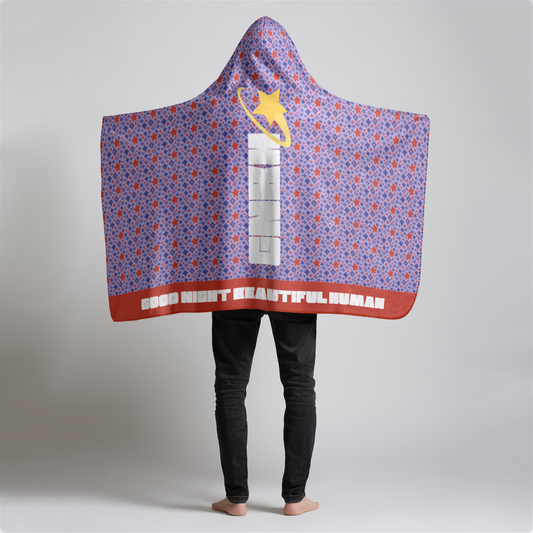 LUXE HOODIE SHERPA BLANKET STAR POWER RED