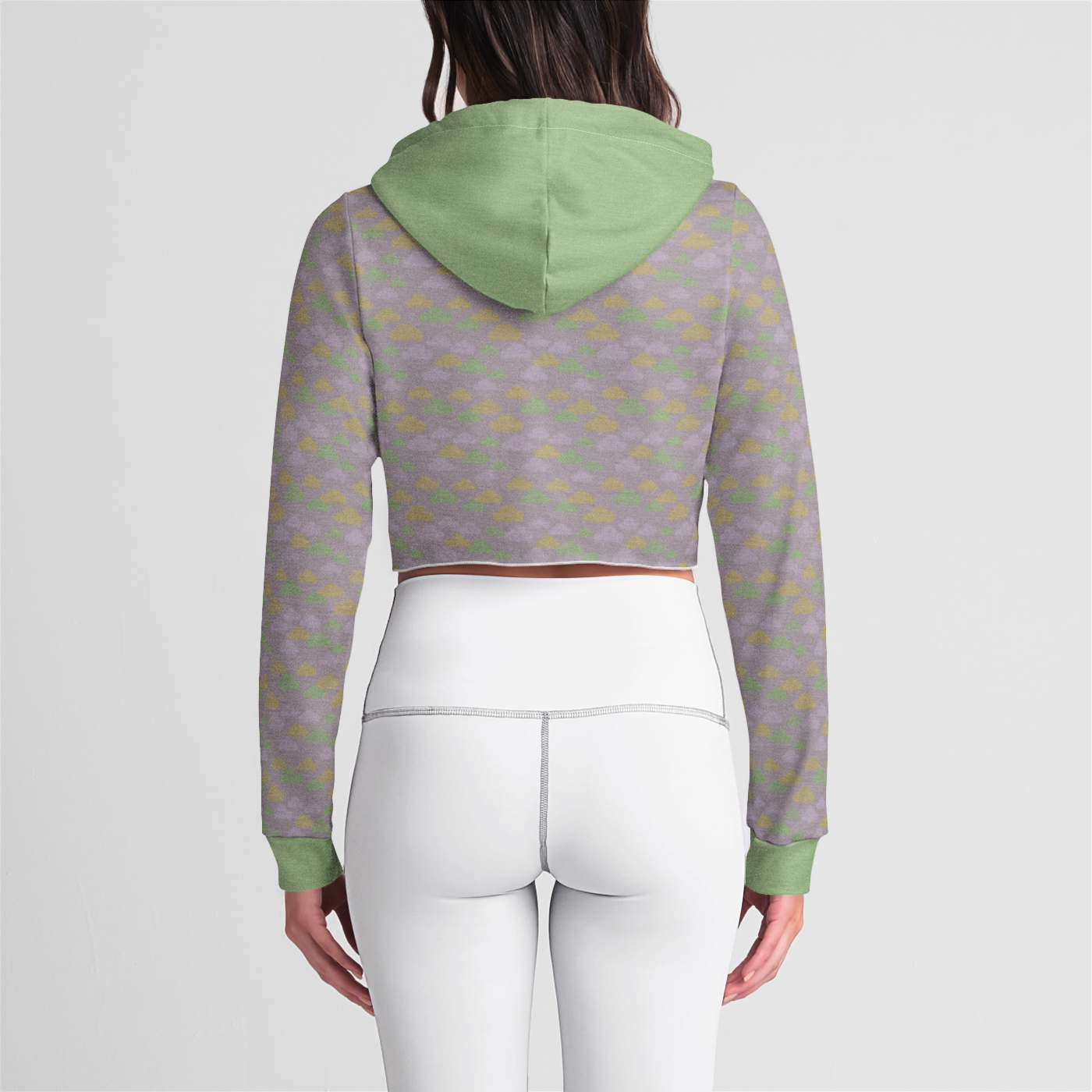 CROP HOODIE CLOUD GEMS GREEN