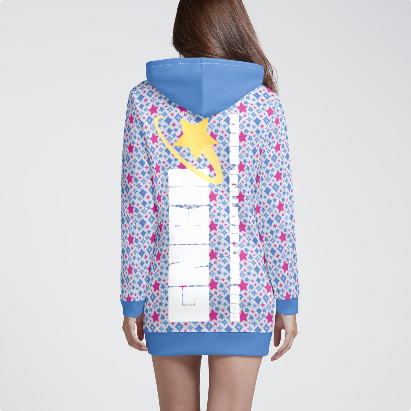 HOODIE DRESS STAR POWER BLUE