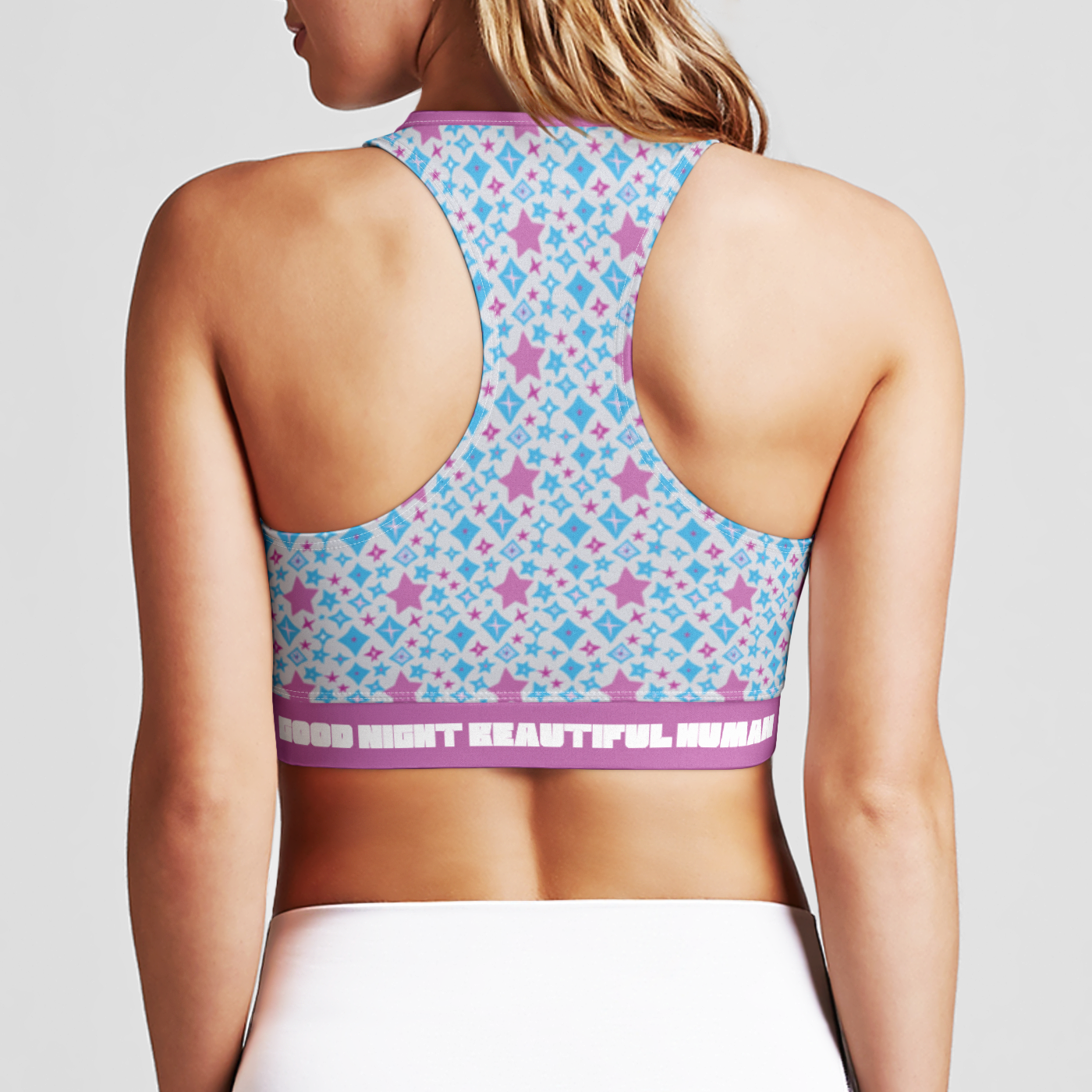 ZIP UP SPORTS BRA STAR POWER PINK