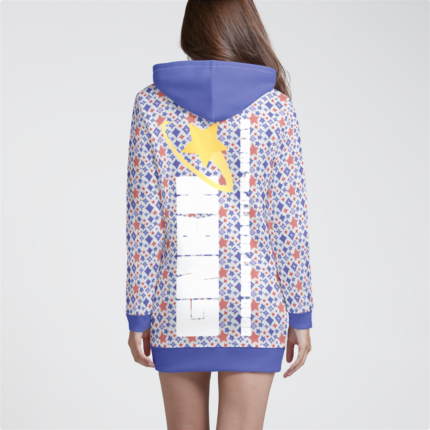 HOODIE DRESS STAR POWER INDIGO