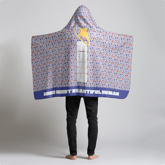 LUXE HOODIE SHERPA BLANKET STAR POWER INDIGO