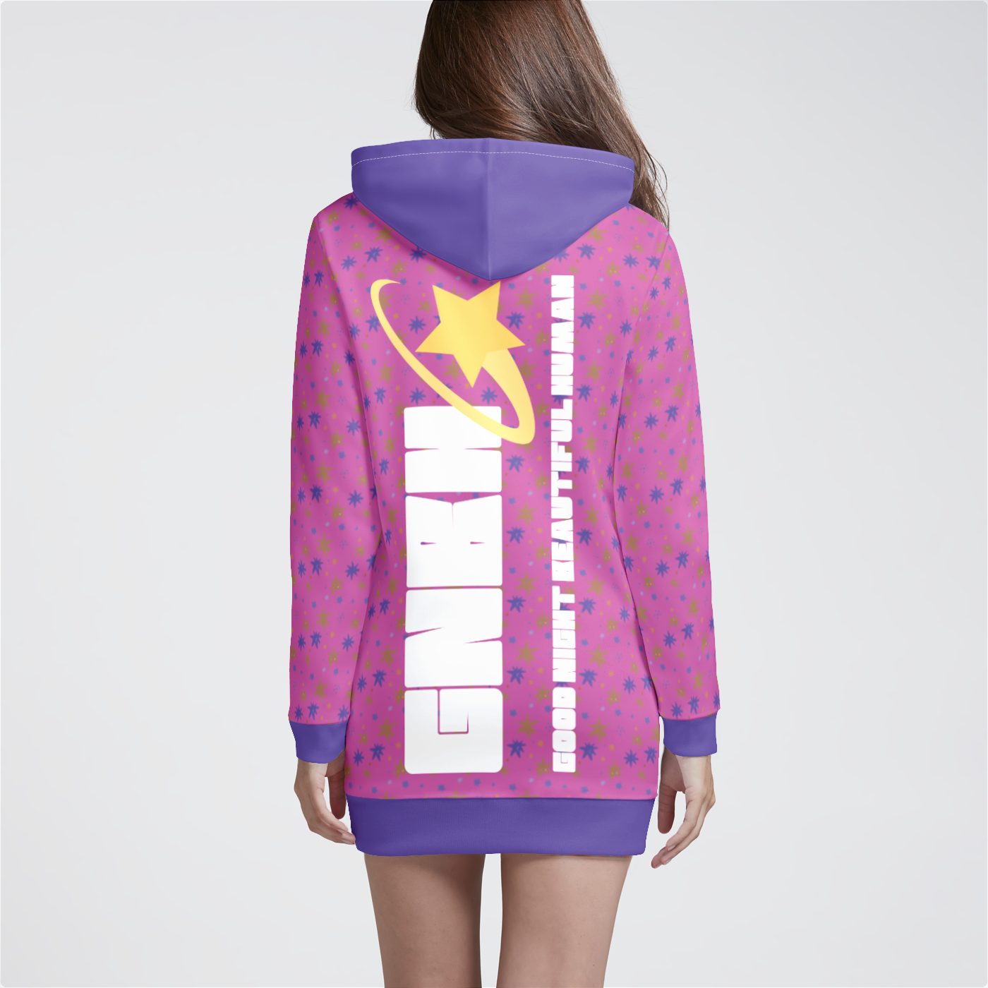 HOODIE DRESS STAR TRIPPER PURPLE