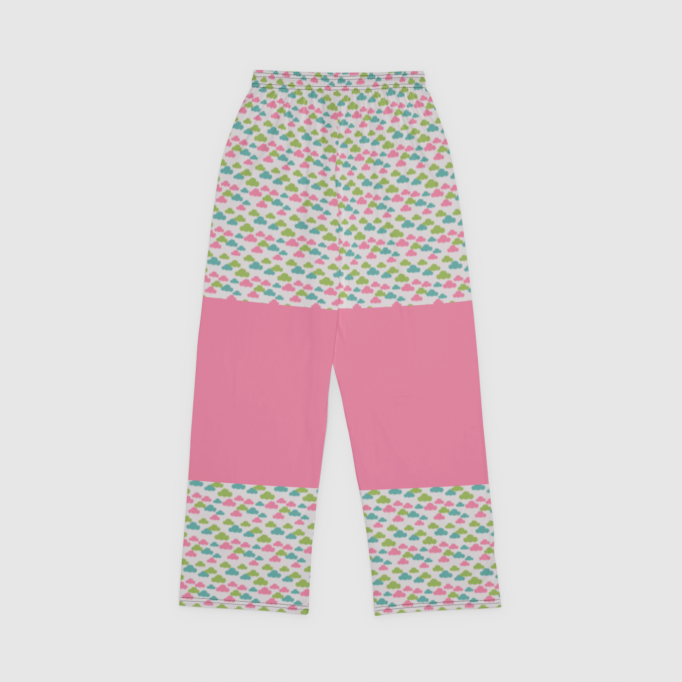 PAJAMA PANT WITH COLOR BLOCK CLOUD GEMS PINK