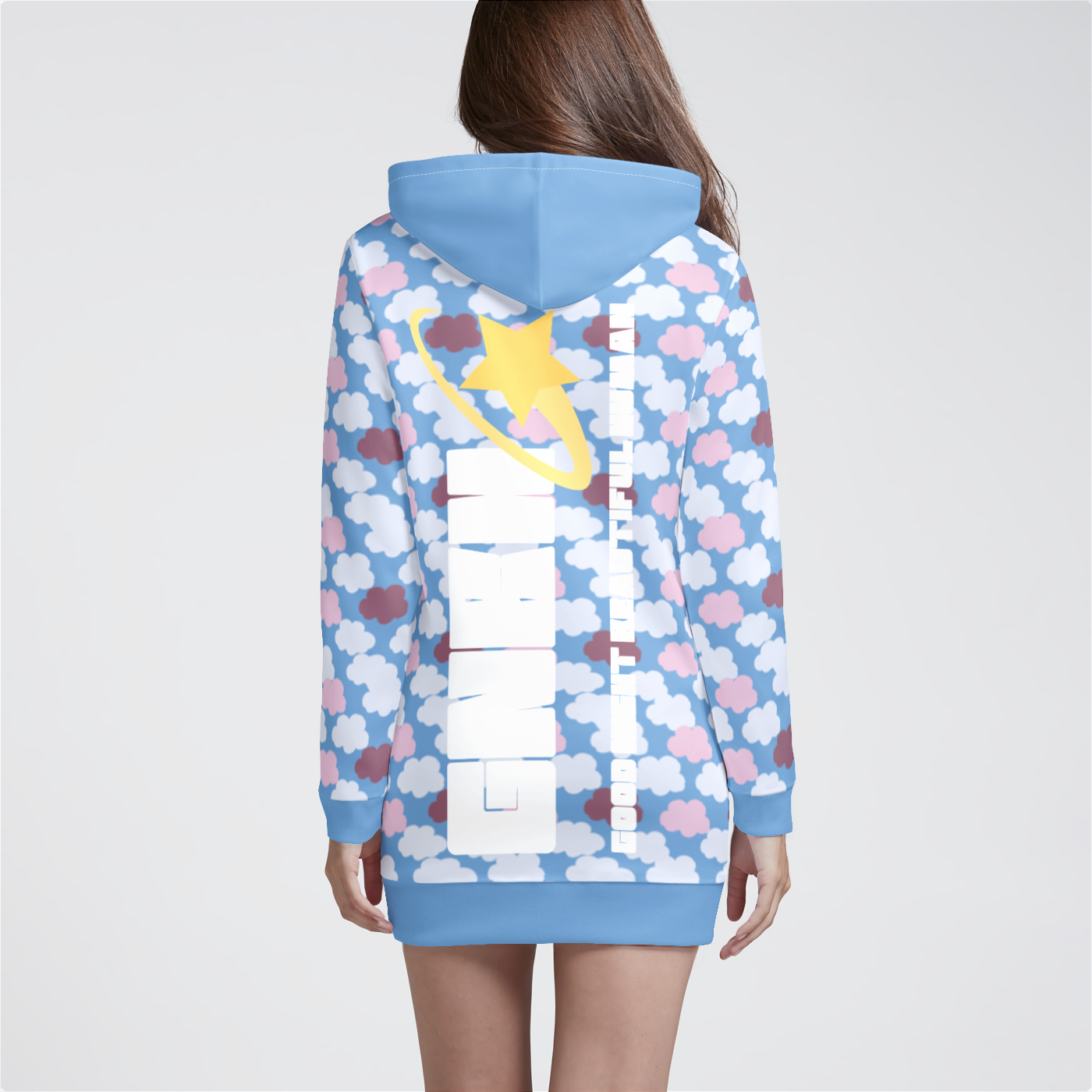 HOODIE DRESS CLOUD CANDY BLUE