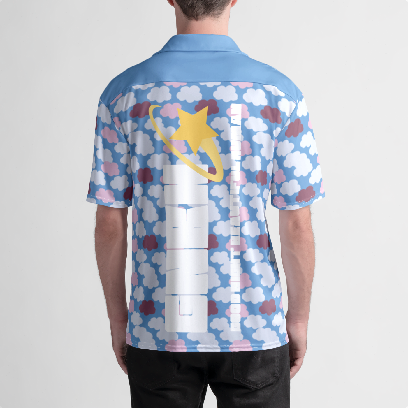 BUTTON UP SHIRT CLOUD CANDY BLUE