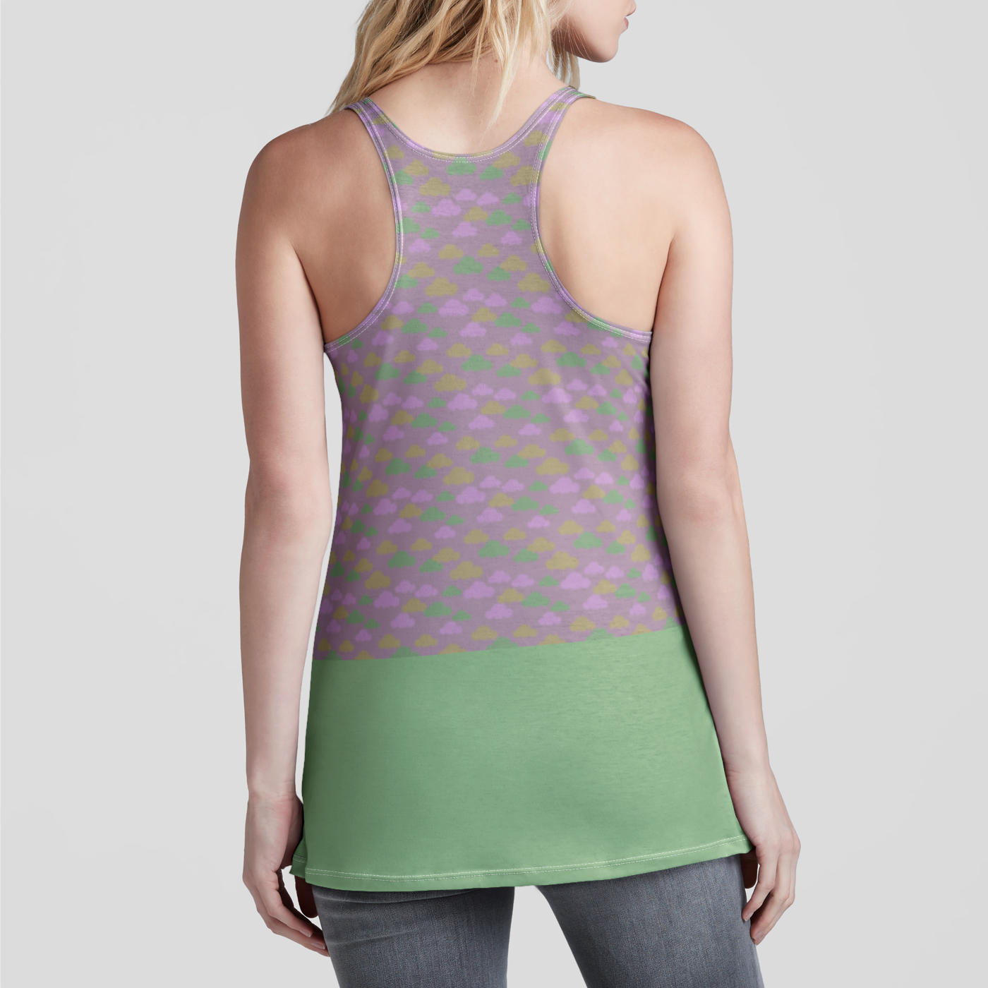 RACERBACK TANK TOP CLOUD GEMS GREEN