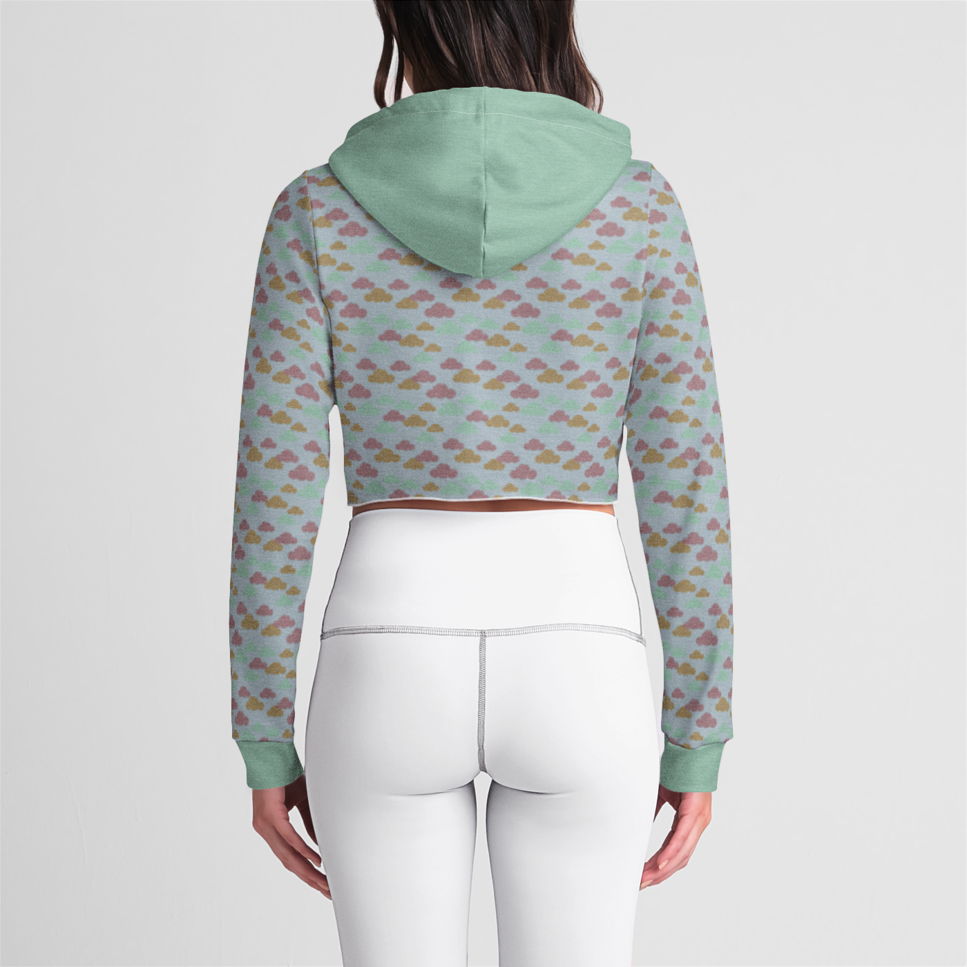 CROP HOODIE CLOUD GEMS AQUA