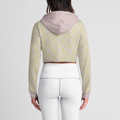 CROP HOODIE STARDUST LIGHT PINK