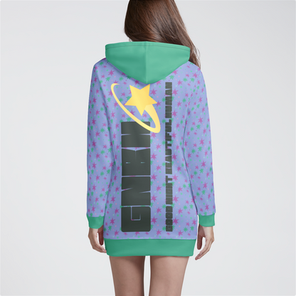 HOODIE DRESS STAR TRIPPER AQUA