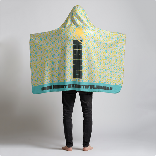 LUXE HOODIE SHERPA BLANKET STAR POWER TURQUOISE