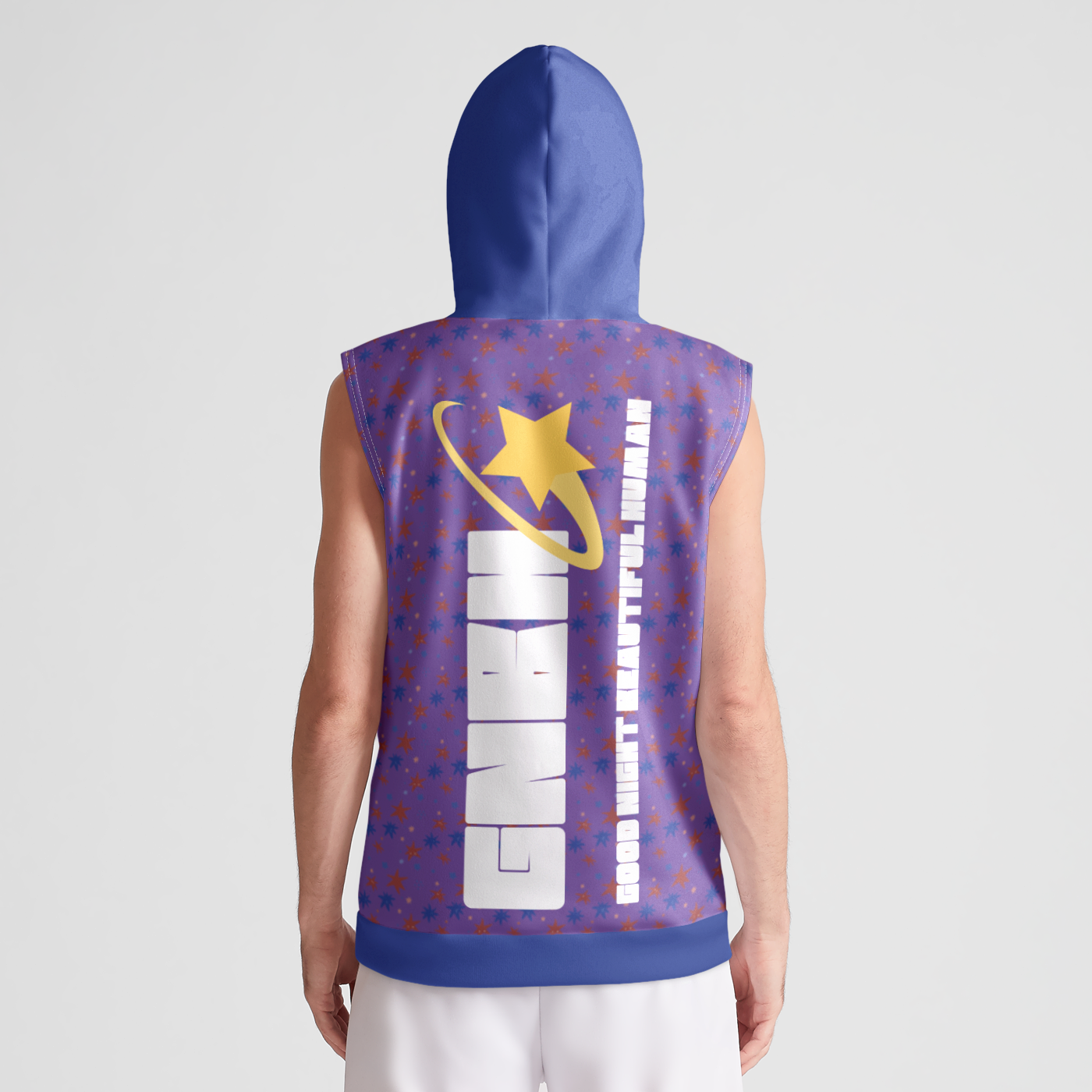 SLEEVELESS PULLOVER HOODIE STAR TRIPPER INDIGO