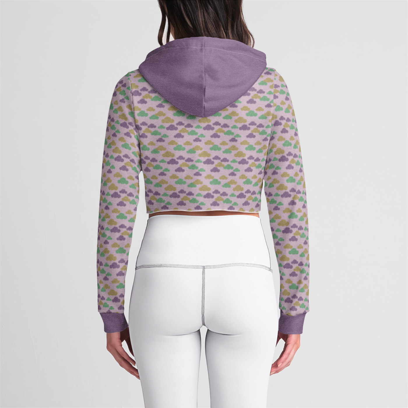 CROP HOODIE CLOUD GEMS PURPLE