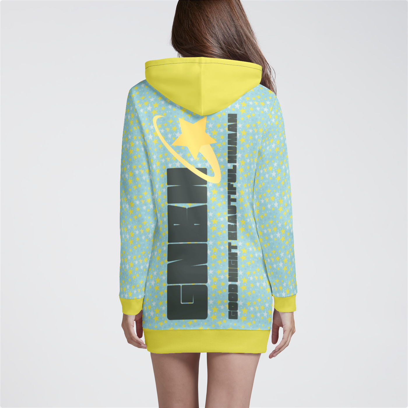 HOODIE DRESS STARDUST YELLOW